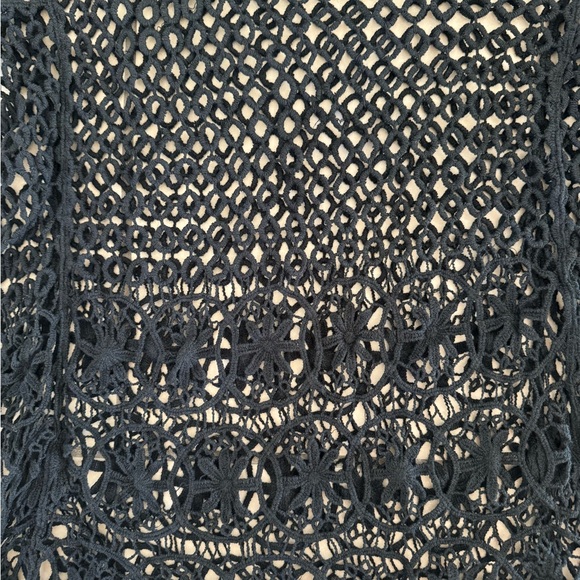 Black Crochet Swim Coverup - Picture 2 of 2
